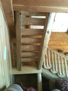 Half Log Stairs and Railing